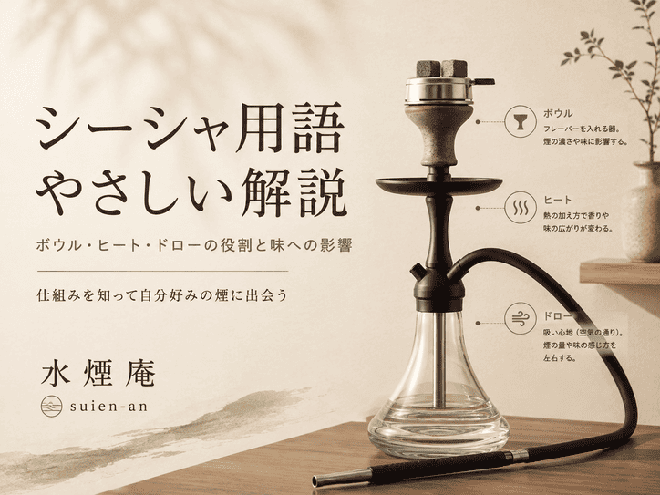 シーシャ初心者が知っておきたい3大用語|ボウル・ヒート・ドローの基本と楽しみ方